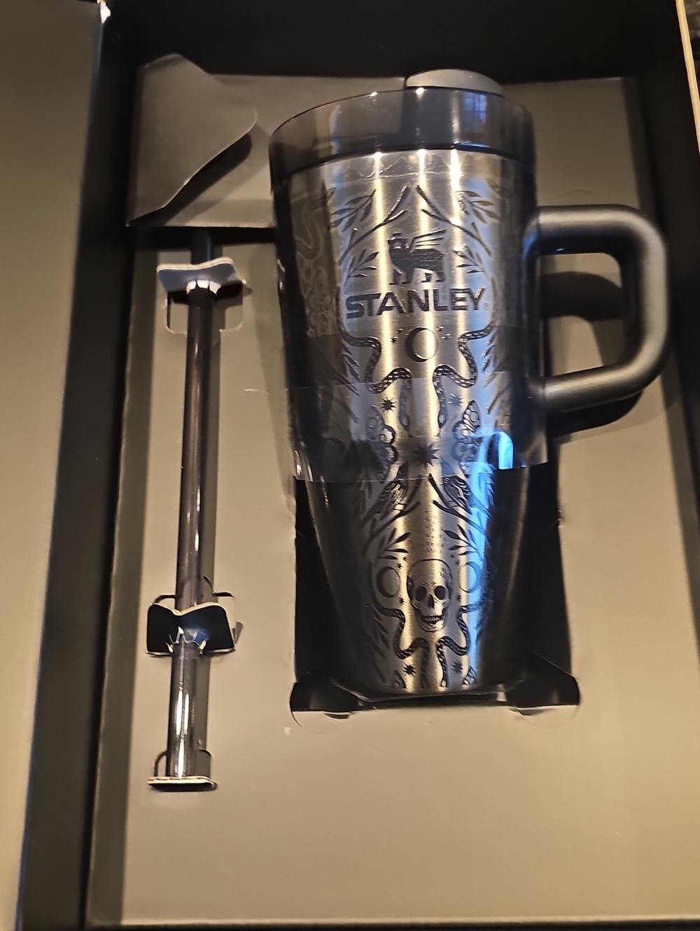 20oz Limited EditionStanley Black Stainless Travel Mug with Black Press Stirrer